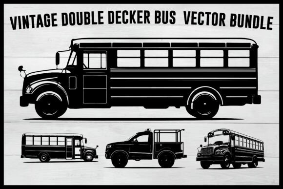 Download Vintage School Bus Vector Bundle - Vintage Collection
