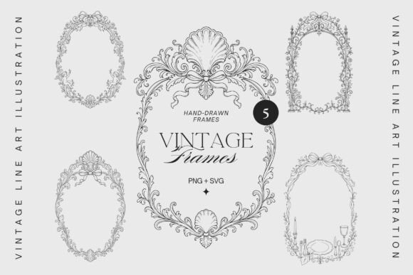 Download 5 Vintage Baroque Frames - Vintage Collection