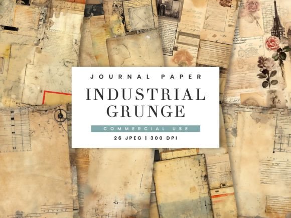 Download Vintage Industrial Grunge Digital Paper - Vintage Collection