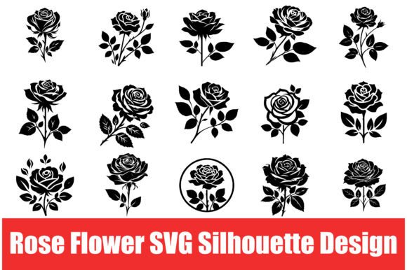 Download Rose Flower Silhouette , Illustration - Premium Bundle