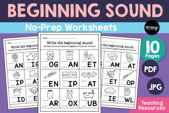 Download Write the Beginning Sound Worksheets - Write Collection