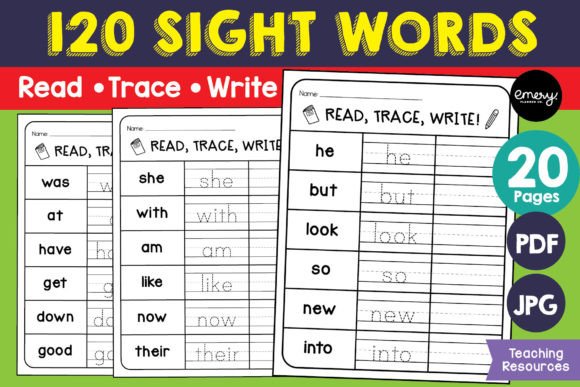 Download 120 Sight Words | Read, Trace, Write - Write Collection