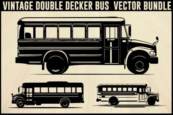 Download Vintage School Bus Vector Bundle - Vintage Collection