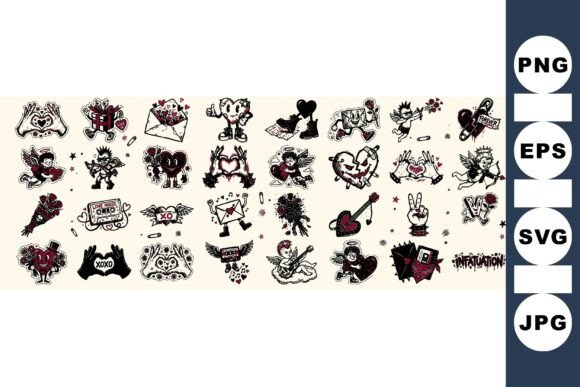 Download Edgy Vintage Love Tattoo Set - Vintage Collection
