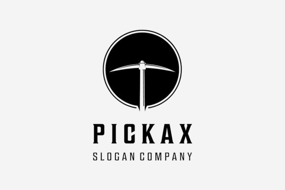 Download Minimalist Vintage Pickaxe Mining Logo - Vintage Collection